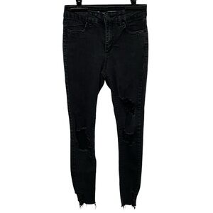 Miami High Rise Super Skinny Size 3 Black Jeans Ripped Distressed EUC